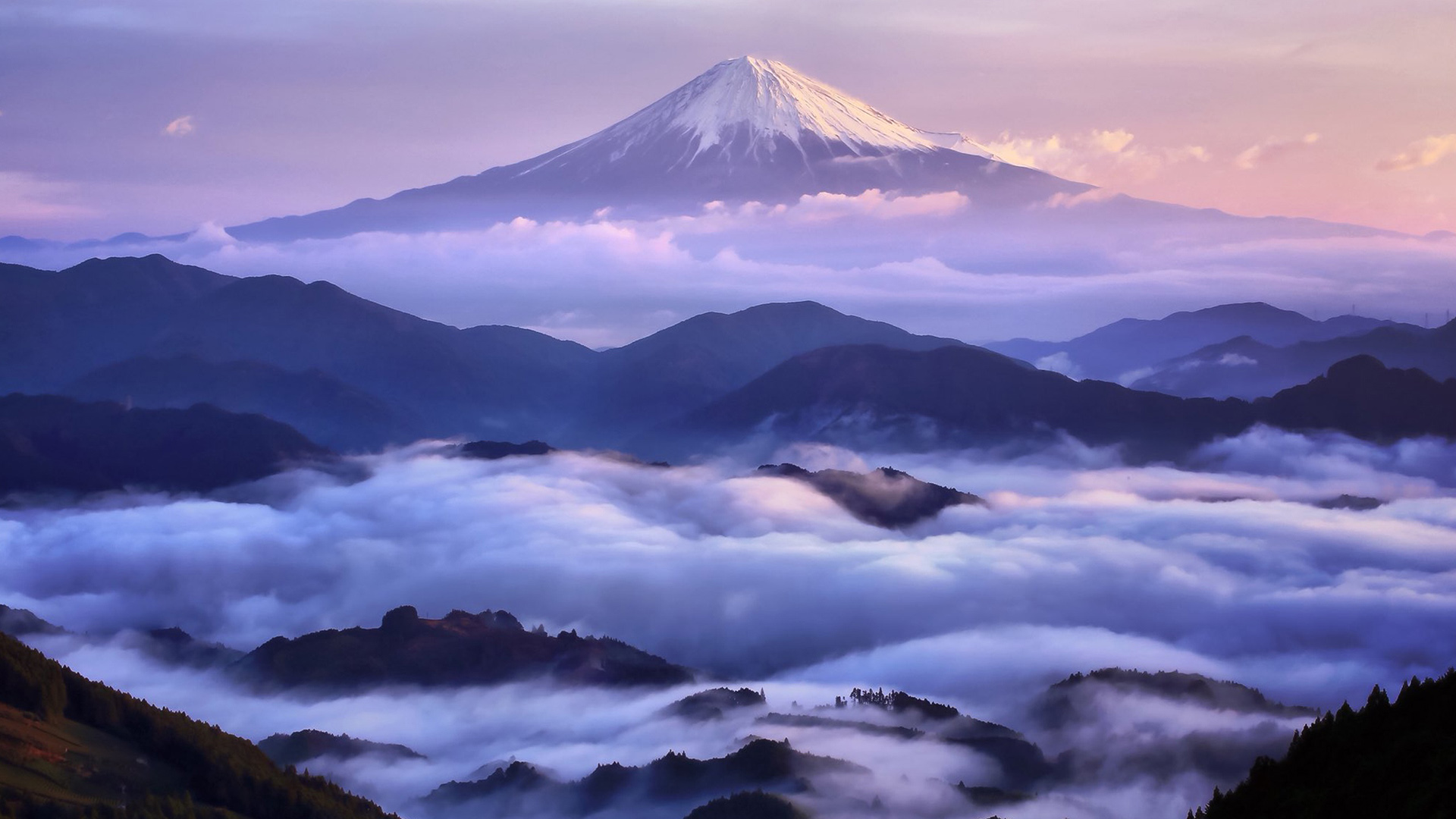 富士山唯美意境风景图片谁能凭爱意要富士山私有 可爱点