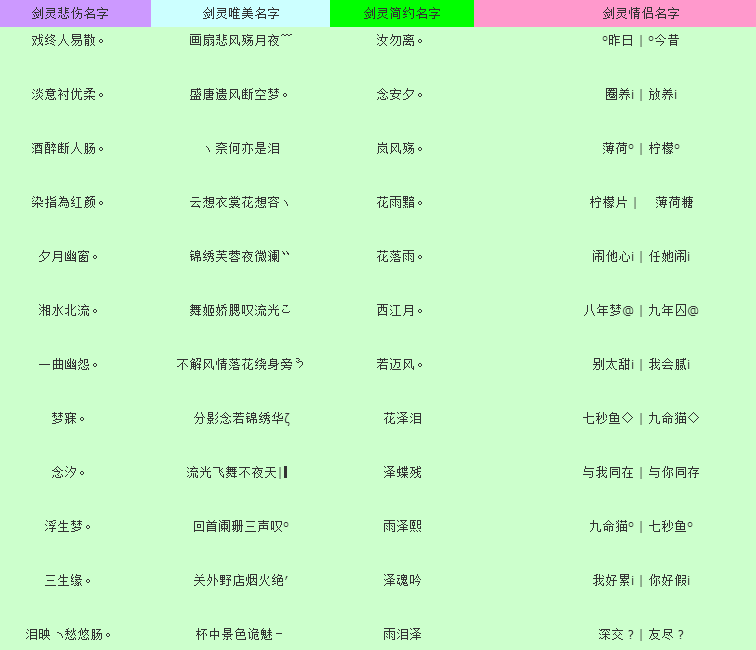 好听的网络名字